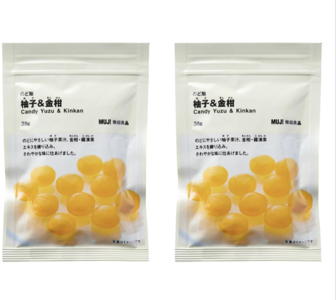 무인양품 유자 금귤 캔디, 2개, 38g