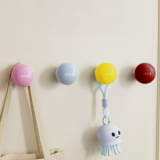 아워후 컬러볼 인테리어 초강력 자석 후크 냉장고 자석 30mm, 1, 분홍+하늘+노랑+빨강