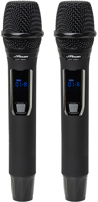 JPOWER 震天雷 UHF-888H 行動式無線麥克風組, 雙機型, 黑色, JP-AV-WM888HAABD