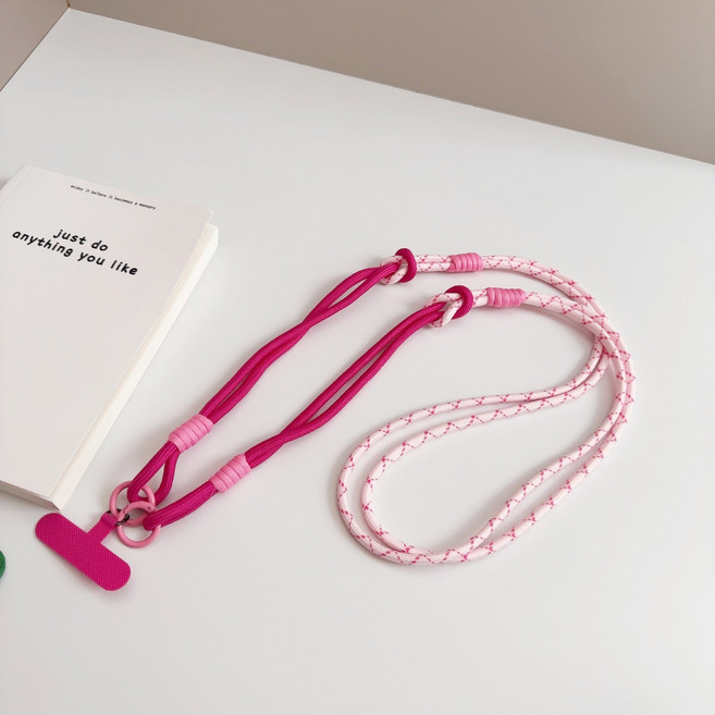 데일리 핸드폰 목줄 목걸이 스트랩 손이 편해지는 휴대폰 걸이, 핑크, 1개