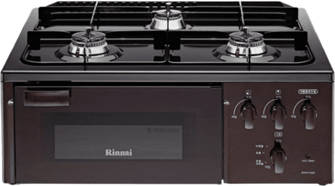린나이 참숯코팅 무수그릴+3구 가스레인지(RTR-F3300), LPG, RTR-F3300