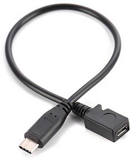 USB 타입C에서 마이크로 USB 케이블 UsbC 남성에서 마이크로USB 여성 어댑터 변환기