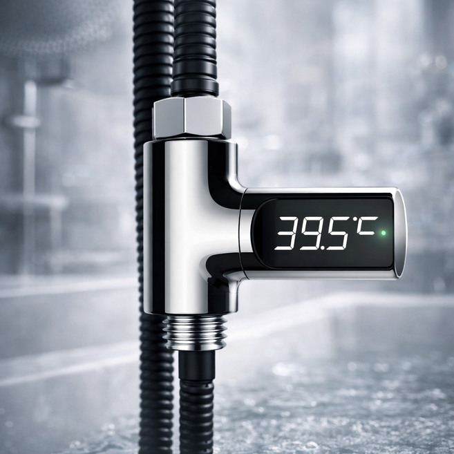 루그리 샤워기 LED 온도계, 1개