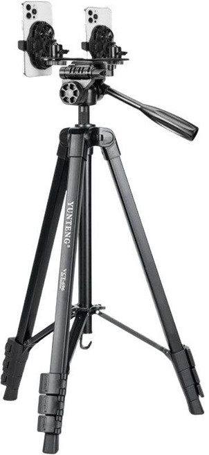 스마트폰삼각대 유튜브거치대 브이로그 휴대용 카메라 홀더 핸드폰 폰 삼각대 촬영 방송용 조명, 10. 삼각대+듀얼 카메라+텔레프롬프터+태블릿+도르래