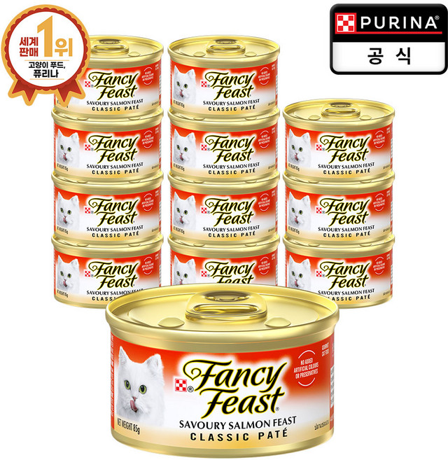 팬시피스트 주식캔, 연어, 85g, 12개