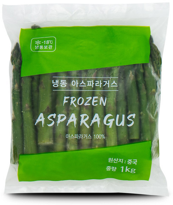 짱구샵 베이컨말이 고급요리 가니쉬 냉동 아스파라거스 1kg 1팩, 2개