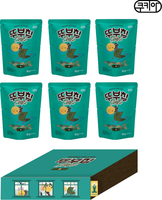 쿠키아 [본사특별상품] 뚜부칩 김 set (50g 6봉) 선물세트, 50g