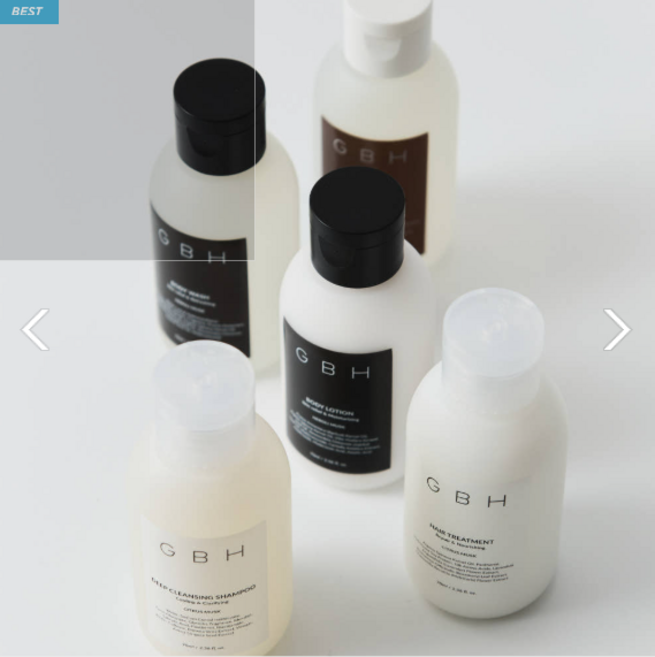 GBH 지비에이치 여행용 트래블 키트 핸드워시 바디워시 바디로션 샴푸 트리트먼트 70ml 5종, 1세트