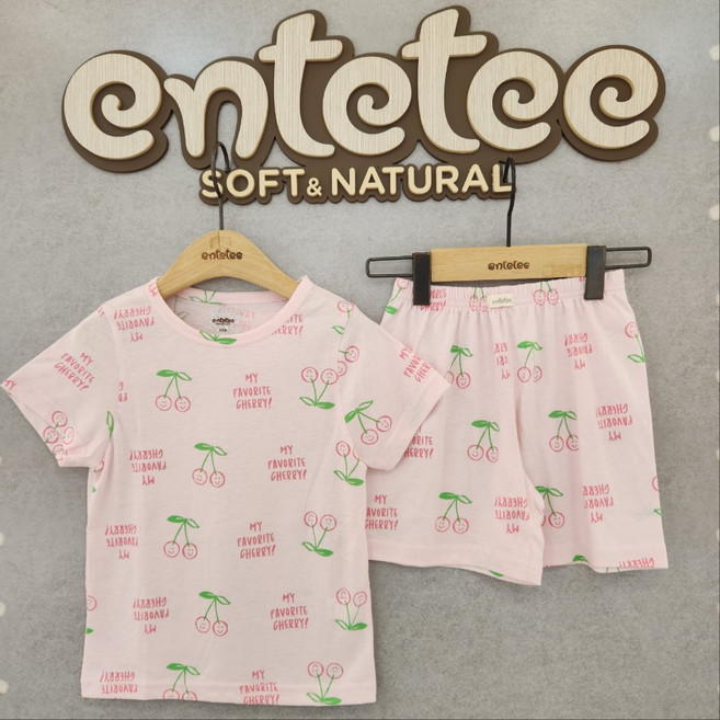 앙떼떼 NC경산점 [프루트 3부세트 B] LIGHT PINK 150 160사이즈 반팔내의 여름잠옷 짧은실내복