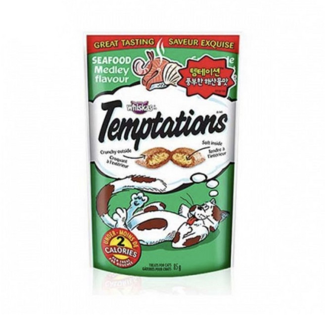 템테이션 고양이 간식, 풍부한 해산물맛, 85g, 6개