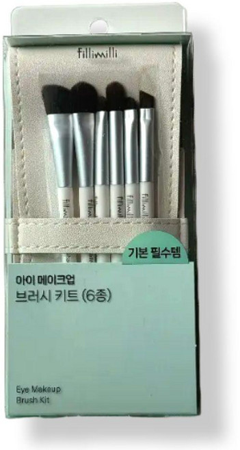필리밀리 아이메이크업 브러시 키트(6종) 파우치 거울 증정, 1개