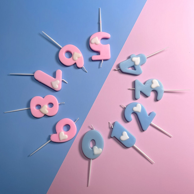 생일 숫자초 파티 기념일 케이크초 귀여운 특이한 예쁜 용품, 10개, 15g, 하트뿅(분홍)