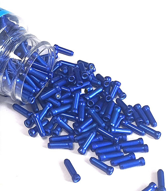 원폴뎀 자전거 브레이크 변속기 와이어 속선 마감재 엔드캡, 50개, 블루