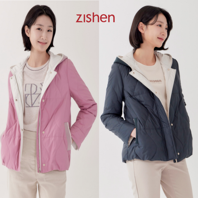 [지센창원] 여성 니트후드 경량 패딩 간절기 점퍼 LCJPP122