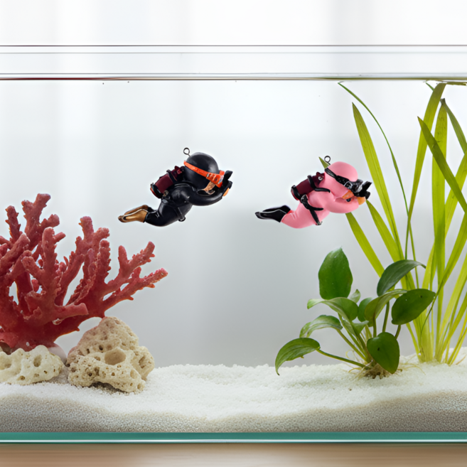 잠수부 플로팅 다이버 피규어 수족관 어항 꾸미기 1+1, 1개