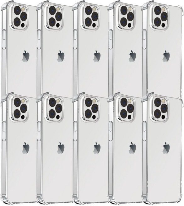 핫티몰 이중 에어 쿠션 범퍼 아이폰 갤럭시 전기종 투명 젤리 케이스 10개입