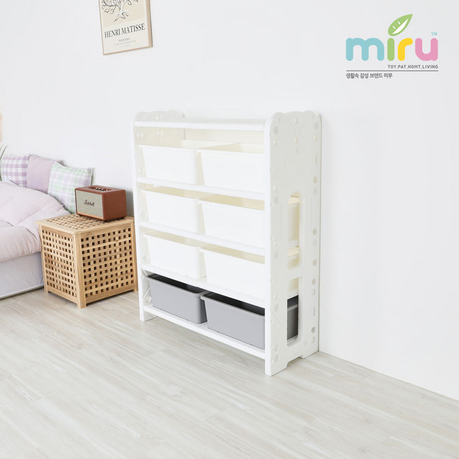 미루 라임 정리함 시리즈 점보바구니 국내제작 장난감수납함 유아행거 확장가능, 미루 라임 더블, 그레이
