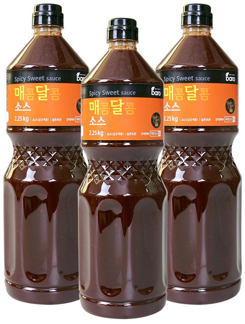 바로 매달 소스 2.3kg 양념 떡볶이 치킨 불닭 해물 볶음 철판 매콤 달콤 업소용 대용량, 3개
