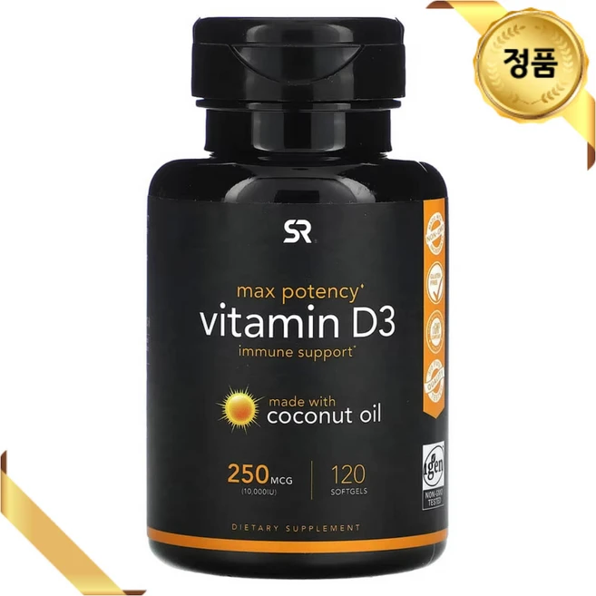 스포츠 리서치 비타민D3 10000IU 120 소프트젤 콜레칼시페롤 글루텐프리, 1개, 120정, 120정 - 쿠팡