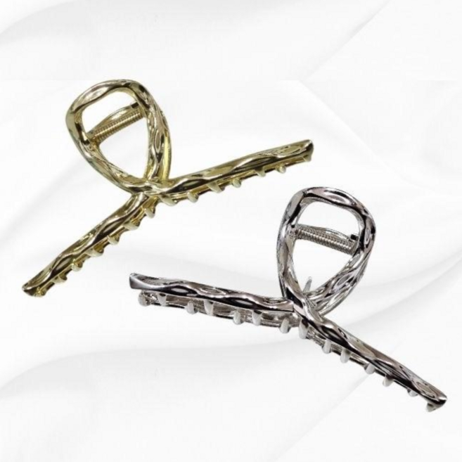 호코데일리 메탈 심플 헤어 집게핀 2종세트