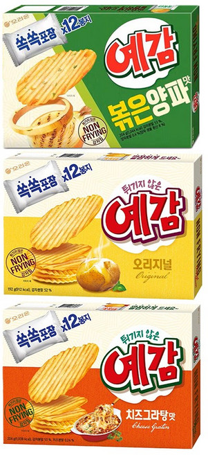 예감 볶은양파맛 204g + 오리지널 192g + 치즈그라탕맛 204g, 1세트, 600g