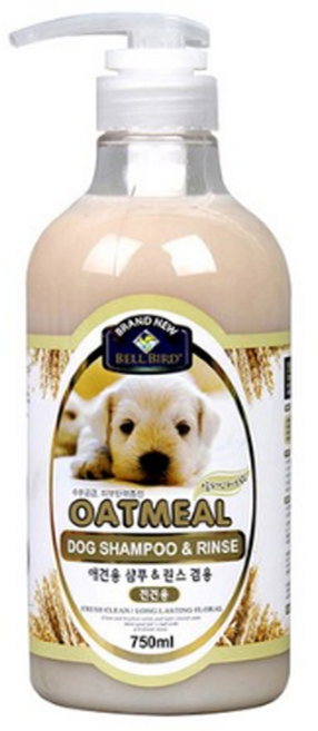 벨버드 오트밀 반려견 샴푸 & 린스 겸용, 750ml, 3개