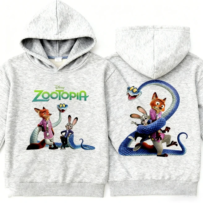 올스토어 【Zootopia 2】닉 와일드와 주디 홉스 프린트가 있는 남성 후드티 가을 겨울 신상품 코튼 캐주얼, 06 XXL 사이즈, 06 1127-JCS-wzm-17