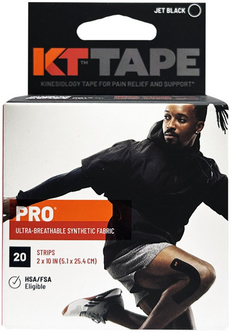 KT TAPE 케이티 테이프 프로 Pre-cut 블랙 스포츠 테이핑 키네시올로지 손목 무릎 어깨 근육, 1개, 1롤
