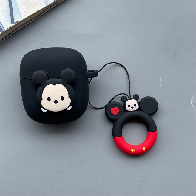 보스 QC 이어버드 2 이어폰 귀여운 캐릭터 방울 태슬 실리콘 케이스, 블랙 키키, 고리 케이스