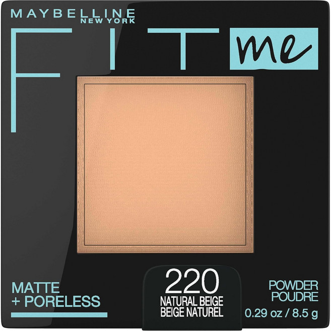 MAYBELLINE메이블린 핏미 파우더 M 파운데이션 220 자연스러운 밝기핑크 계열 8.5g, 상세페이지 참조, 1개