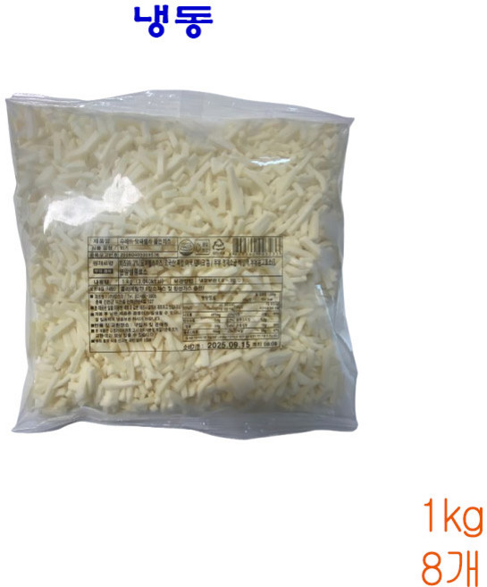 킹스코 슈레드 모짜렐라 골든치즈 1kg 냉동 수량선택, 8개