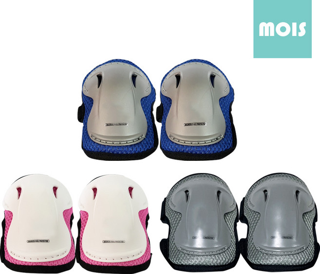 모이스 어린이 무릎보호대 양쪽 세트 유아 아동 보호장비 초등학생 인라인 킥보드 자전거 스케이트 충격흡수 안전장비, 1세트, 그레이