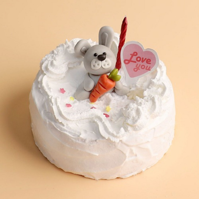 쌀이랑놀자 토끼 케이크 만들기 생일케익 떡케이크, 케이크미니＋포장박스, 1개, 400g