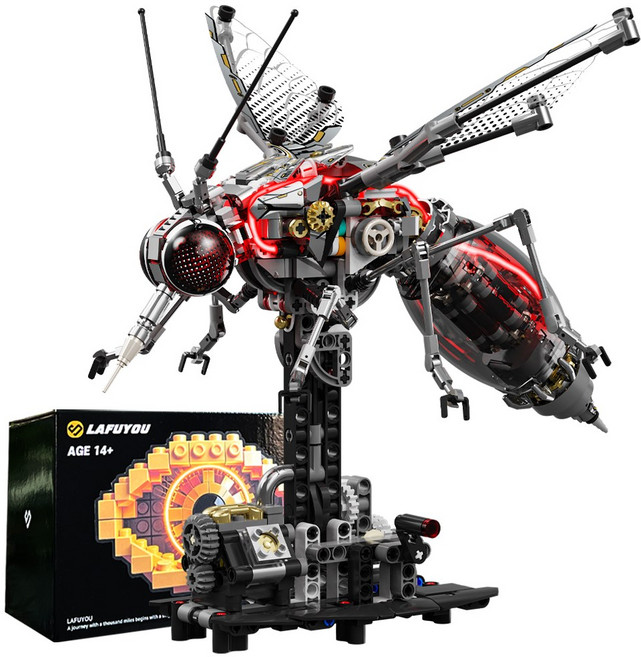 라푸유 사이버펑크 기계 모기 MOC블록 피규어 프라모델 여름 곤충 어른장난감 주말생활 조립장난감 외계인 재미있는 MOC블럭 LAFUYOU-No.13104, No.13014, 1개
