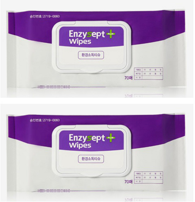 엔지셉트 플러스 와입스 소독티슈 70p, 70매입, 2개