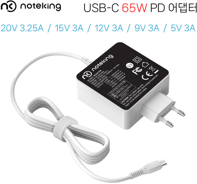 노트킹 레노버 노트북 ADLX65YLC3A PD C-TYPE 65W 충전기 아답터 아답타, PD-NK6520C, 1개