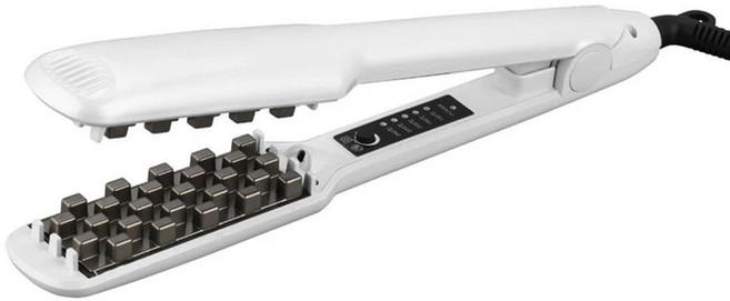 헤어 볼류마이저 스트레이트너 세라믹 스타일링 크림핑 아이언 볼류마이징 빠른 가열 크림퍼, [01] 미국, 색상: 2. 하얀색 / 플러그 유형: B. 미국