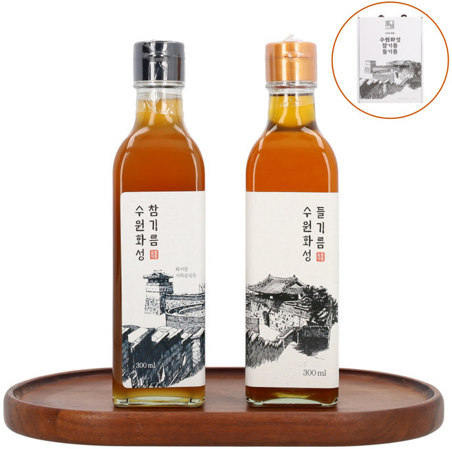 본리코 통깨 참기름 통들깨 들기름 선물세트, 1세트, 300ml