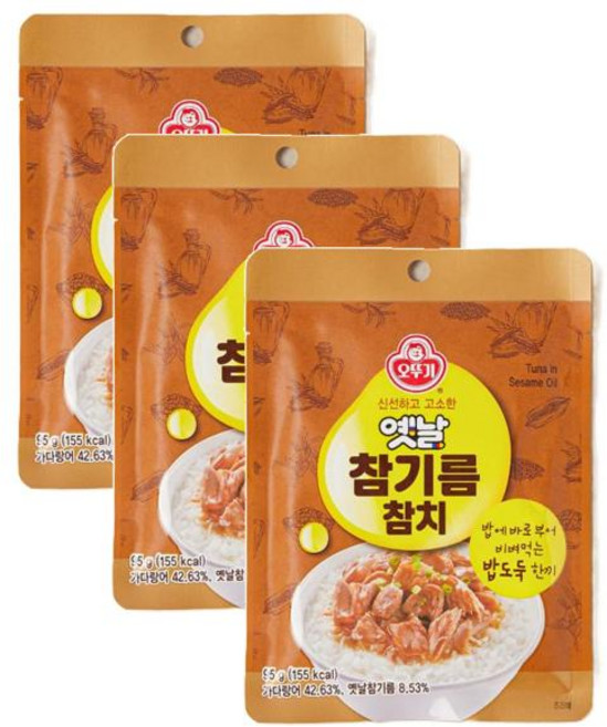 오뚜기 옛날참기름참치(파우치) 95g 3개, 4세트