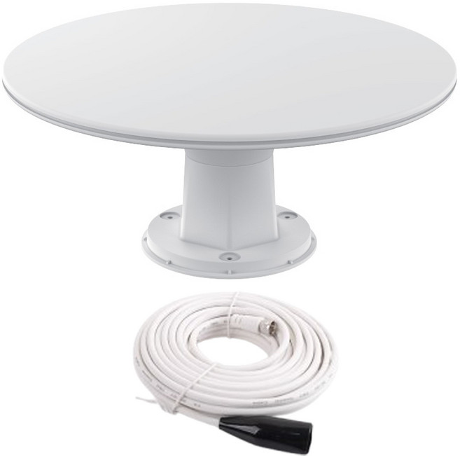 실내외형 TV 안테나 무전원 UHF HD 지상파 무료방송 단품+수신기 세트, 원형 GC-9573