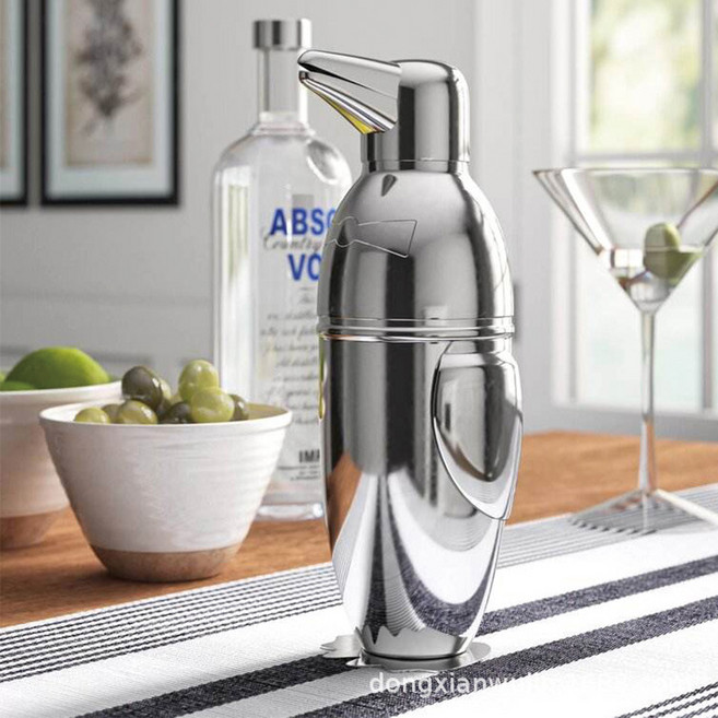 아트오브십 펭귄 셰이커 스테인레스 500ml 바텐더 셰이커, 2개, 실버