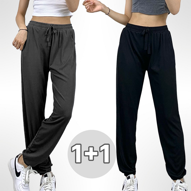 릴리안나 1+1 여성 아이스 편한 밴딩 조거 팬츠 바지
