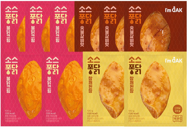 [아임닭] 소스퐁닭 닭가슴살 4종 혼합, 10개, 100g