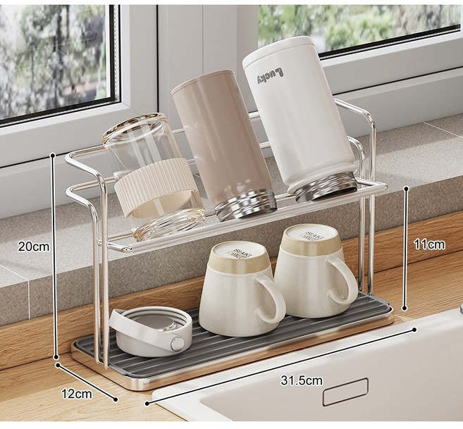 [리리즈] 초슬림 감성주방템 식기 젖병건조대 물빠짐 건조 틈새 식기 수납 감성인테리어, 1개, 스테인리스레이어