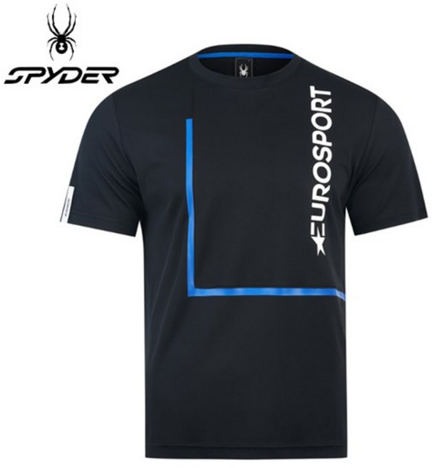 [스파이더] 유로스포츠 남성 블록로고 반팔 티셔츠 SPJMCNRS221M-BLK