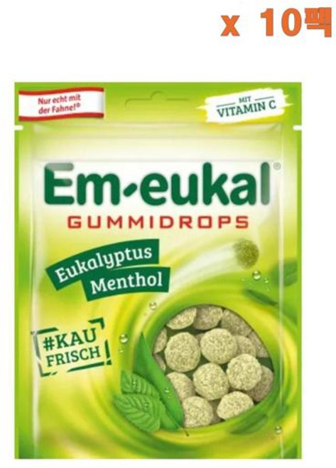 (독일직배) 엠오이칼 구미드롭스 유칼립투스 멘톨 캔디 90g 10개 Em-eukal Gummidrops eucalyptus menthol