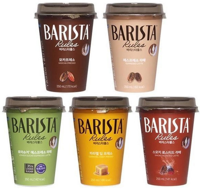 매일 바리스타룰스 에스프레소2 모카프레소2 스모키2 카라멜2 로어슈거2 250ml, 10개