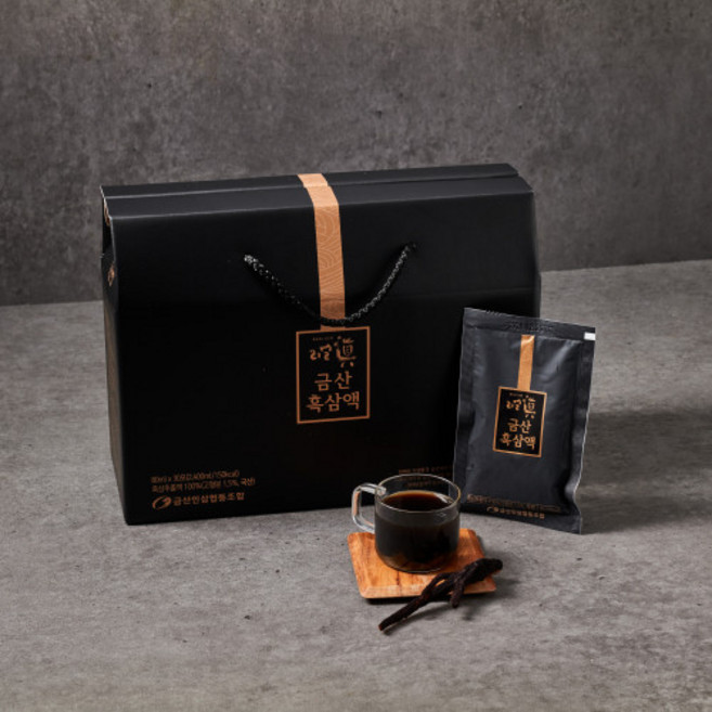 금산인삼협동조합 국산 흑홍삼 진액 1박스 흑삼 엑기스 농축액 선물세트, 80ml, 30개