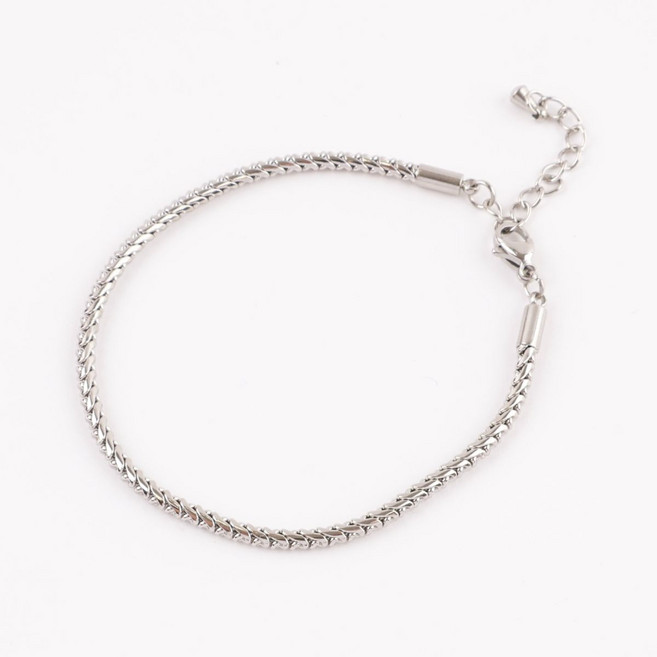 써지컬스틸 프렌치 트위스트 체인 팔찌 (2color)