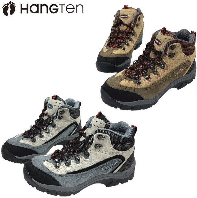 행텐 마운틴 천연소가죽 남성용 발목보호 등산화 트레킹화 군청 밤색